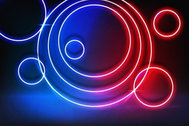 Geometric models neon lights background