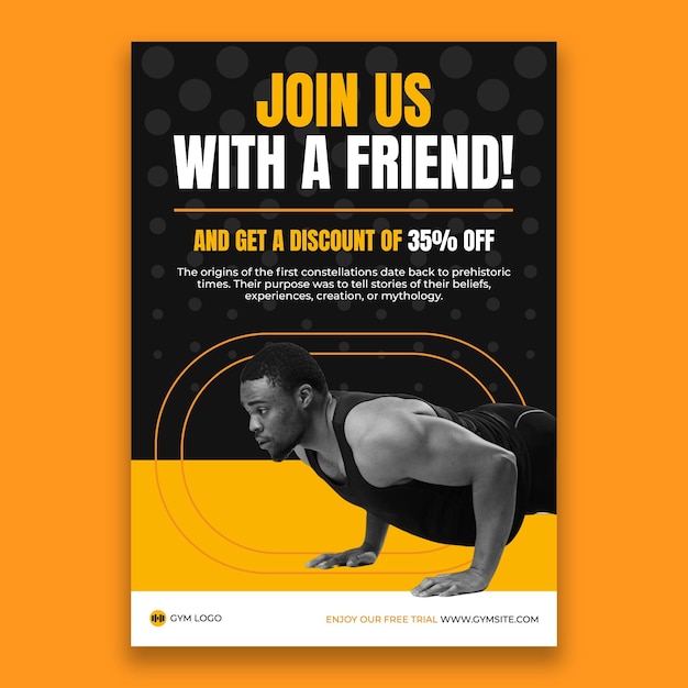 Free Vector geometric modern gym prices flyer