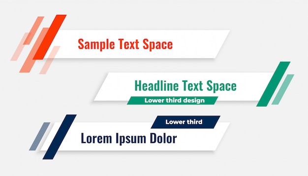 Geometric modern lower third banner template