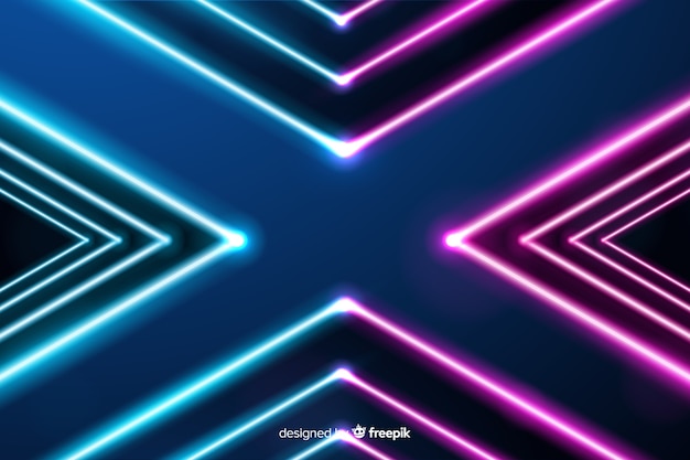 Free vector geometric neon shapes background