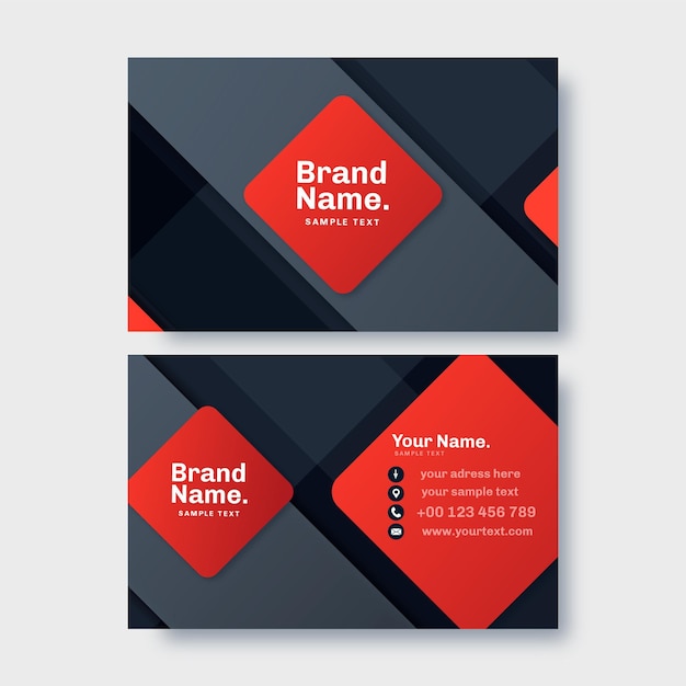 Free Vector geometric neumorph business card template