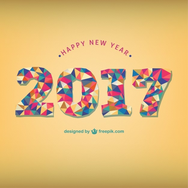 Free Vector geometric numbers of new year