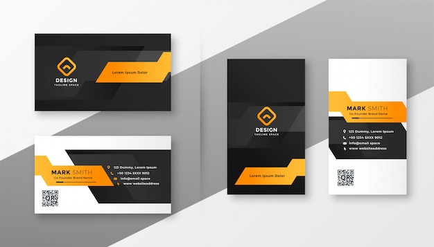 Geometric orange business card template