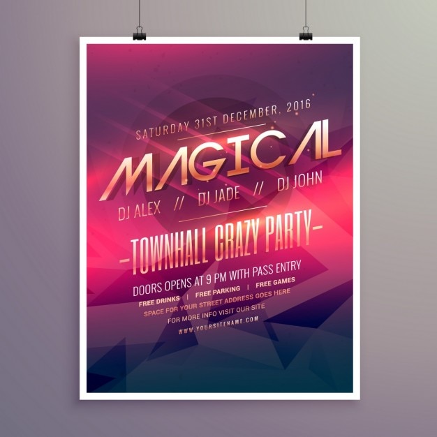 Free Vector geometric party poster