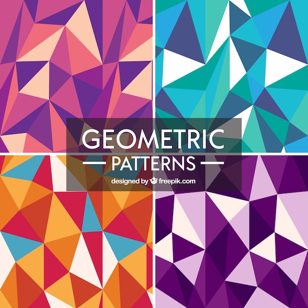 Free Vector geometric patterns set of colors