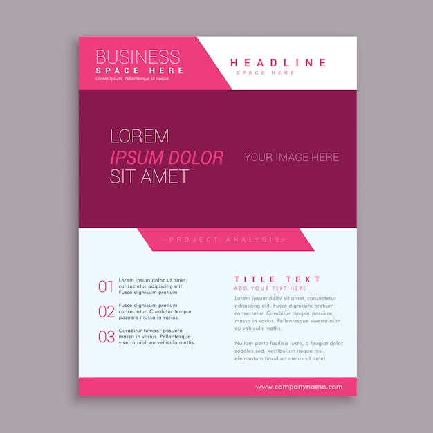 Free Vector geometric pink brochure