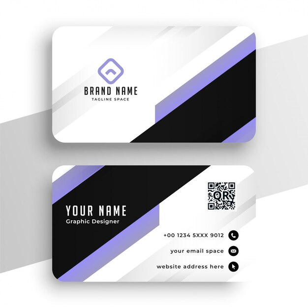 Geometric purple modern business card template