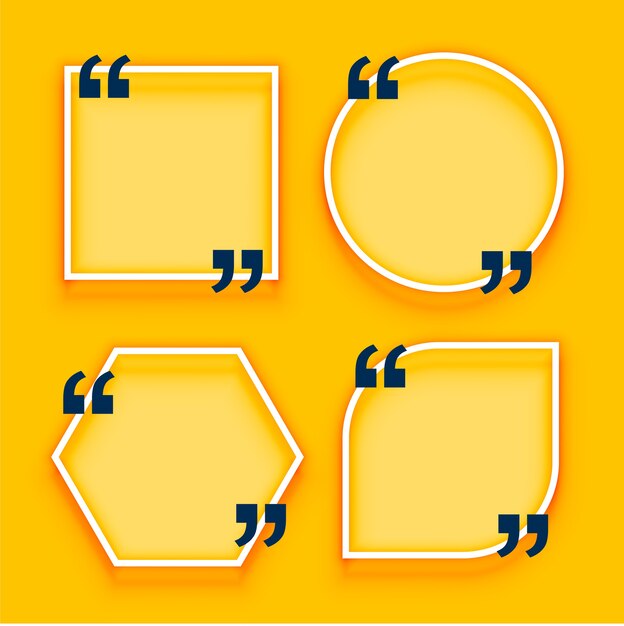 Geometric quotation boxes on yellow background