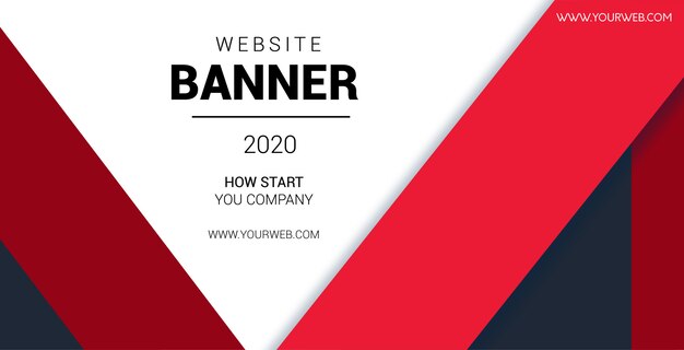 geometric red banner