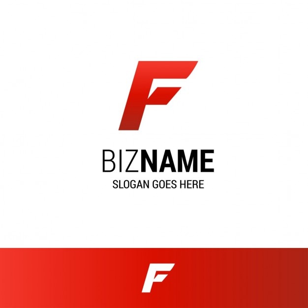 Geometric red logo with the letter f