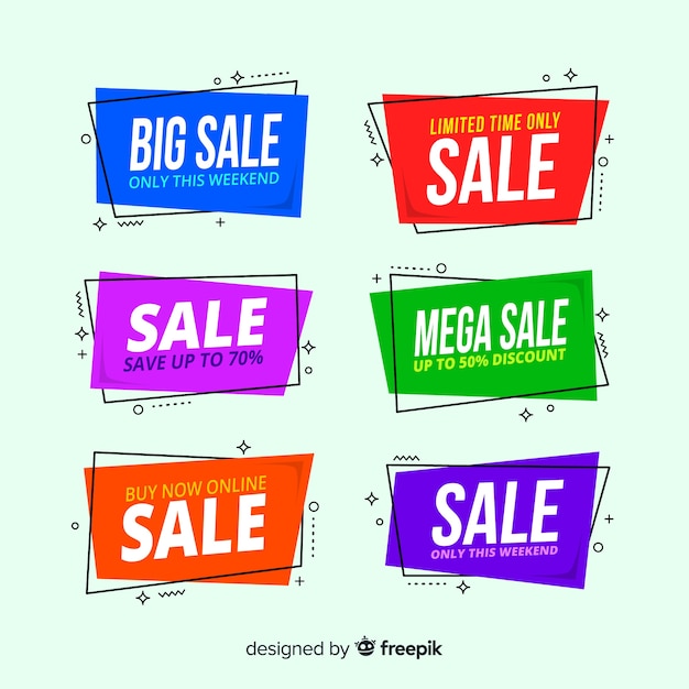 Free Vector geometric sale banner collection