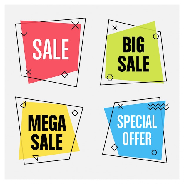 Geometric sale banners