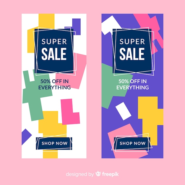 Geometric sale banners