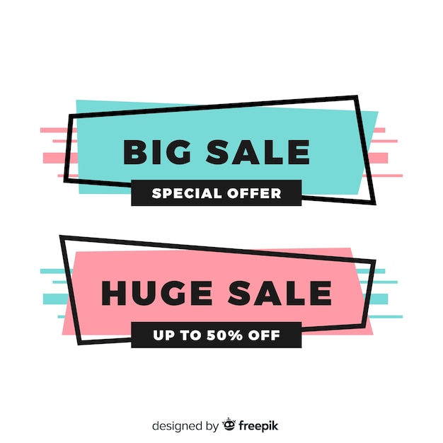 Geometric sale banners