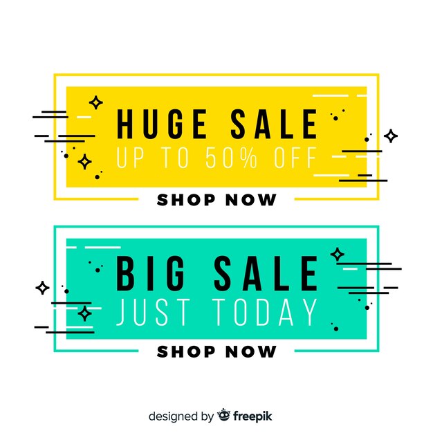 Geometric sale banners