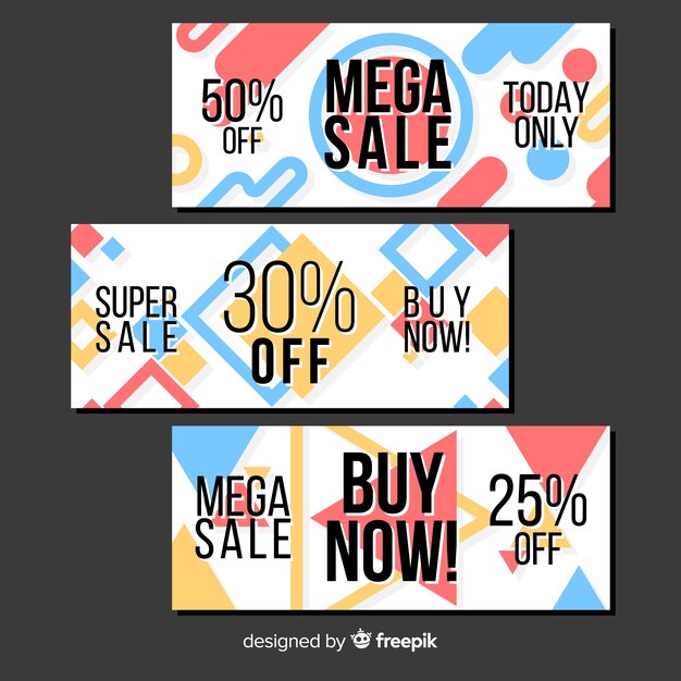 Geometric sale banners