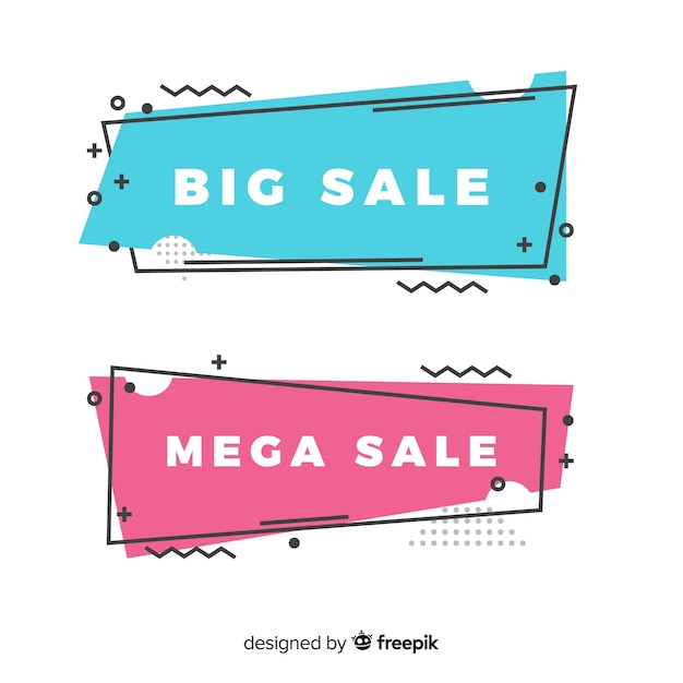 Geometric sale banners