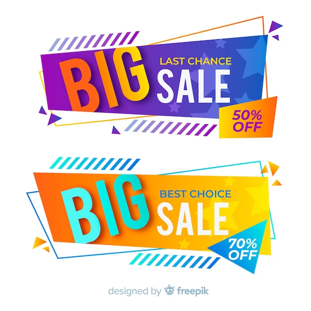 Geometric sale banners