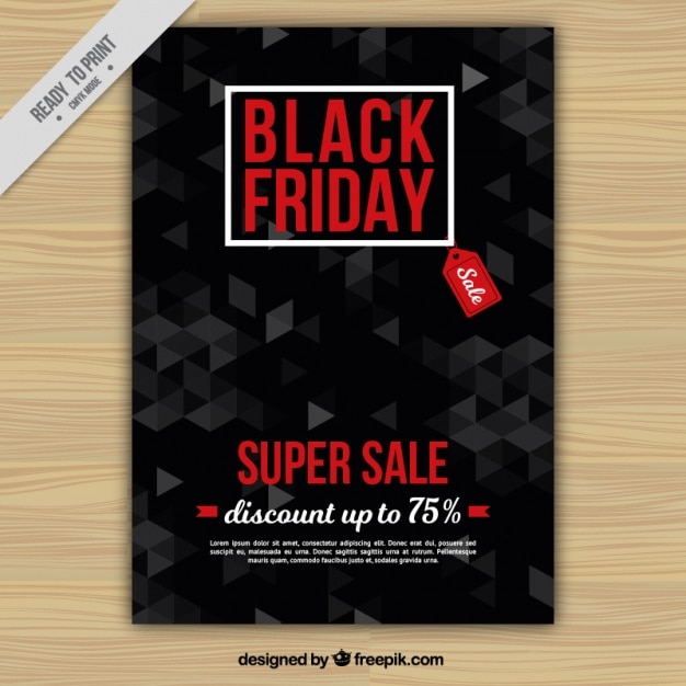 Free Vector geometric sale black friday brochure 