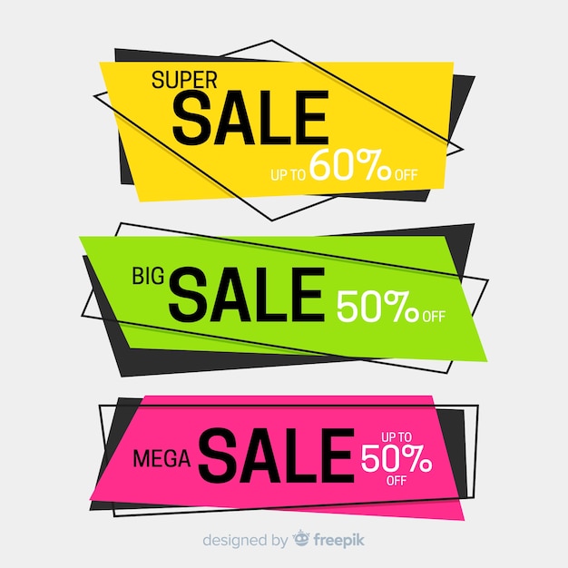 Geometric sales banners