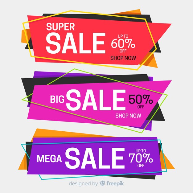 Geometric sales banners