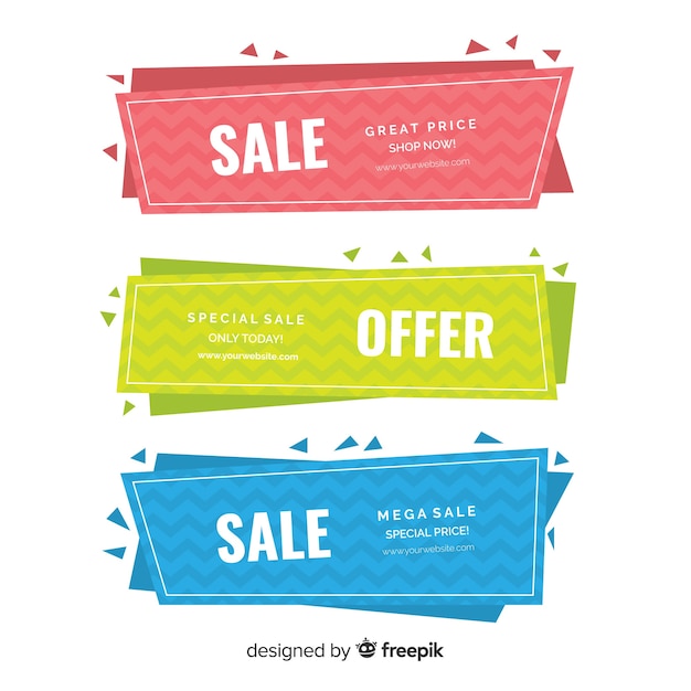 Geometric sales banners