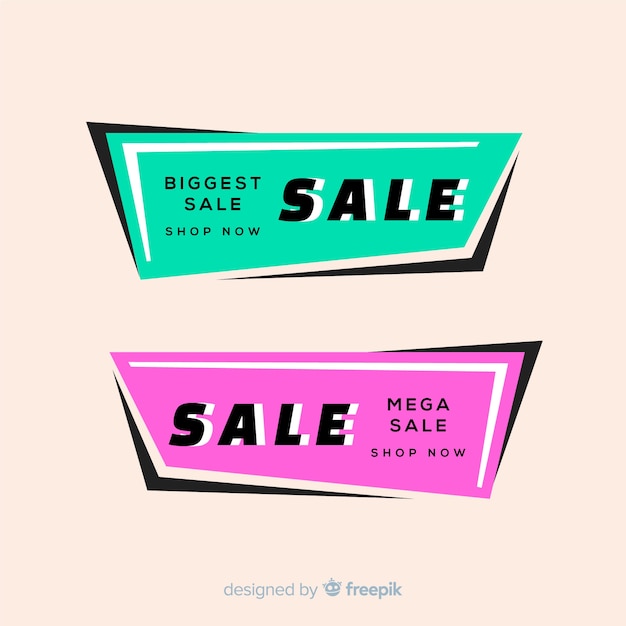 Free Vector geometric sales banners