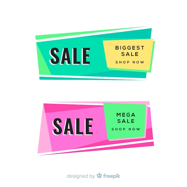 Geometric sales banners