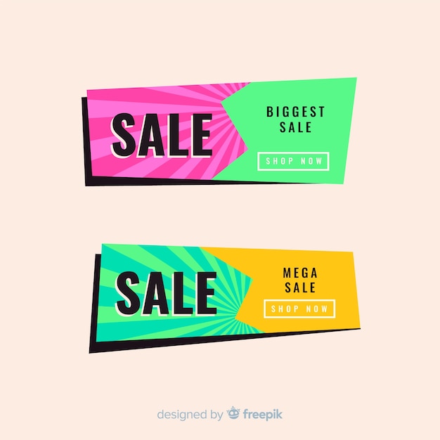 Geometric sales banners