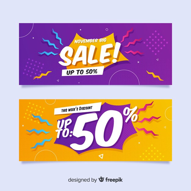 Geometric sales banners