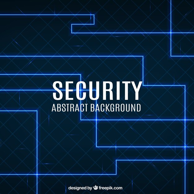 Geometric security background with blue lines