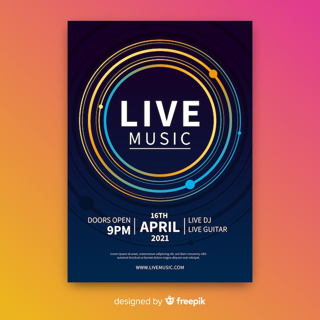 Free Vector geometric shape music poster template