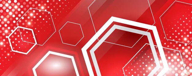 geometric shape with shinny halftone in red background