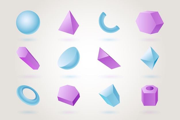 Geometric shapes in 3d effect