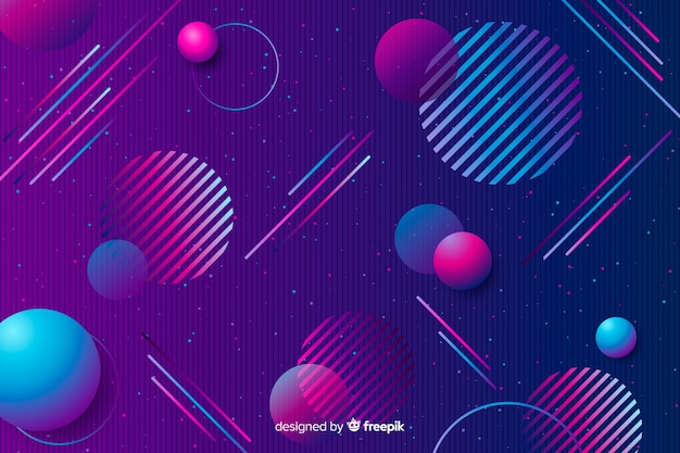 Geometric shapes background eighties style