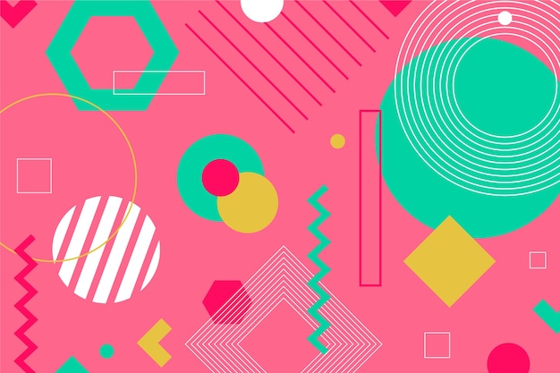 Geometric shapes background in flat design