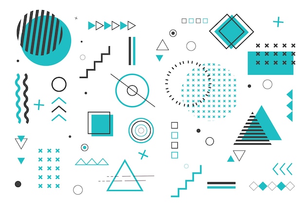 Geometric shapes background in flat design