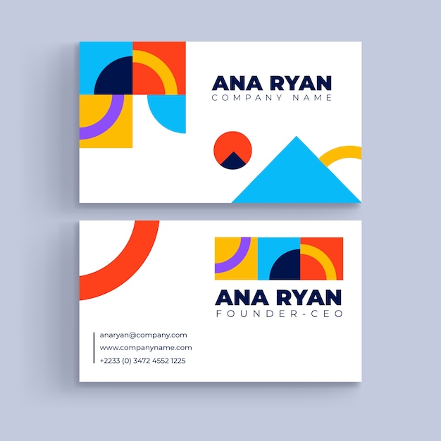 Geometric shapes business card template