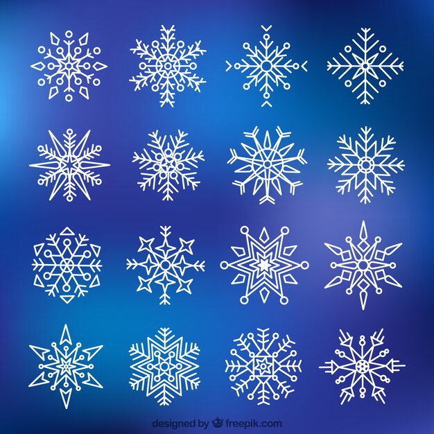  geometric shapes collection of snowflakes