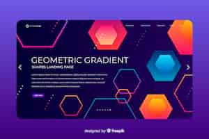 Free vector geometric shapes landing page template