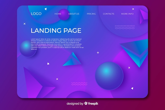 Geometric shapes landing page