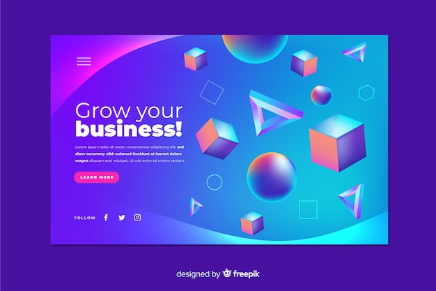 Geometric shapes landing page