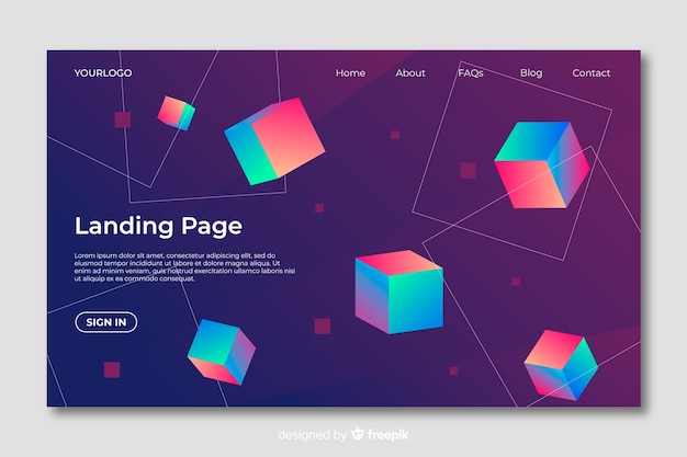 Geometric shapes landing page