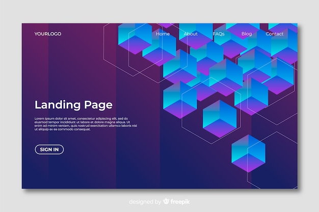 Geometric shapes landing page