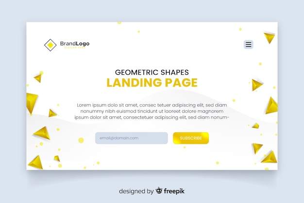 Geometric shapes landing page