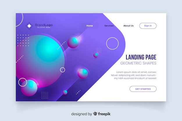 Geometric shapes landing page