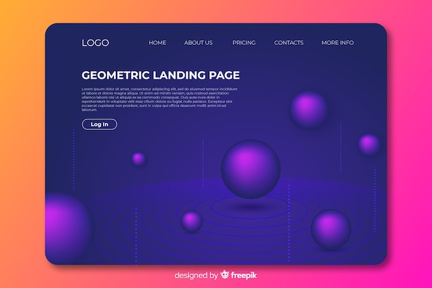 Geometric shapes landing page