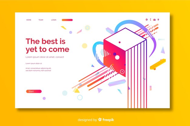 Geometric shapes landing page