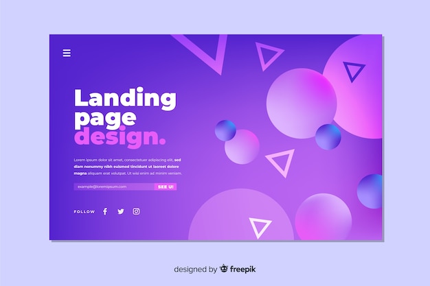 Geometric shapes landing page