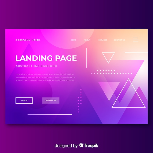 Geometric shapes landing page